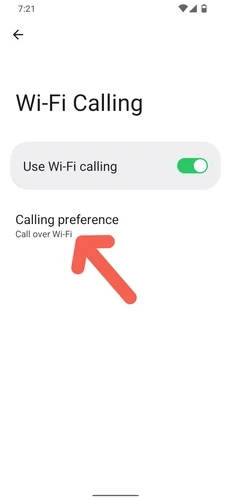 tap on Calling preference