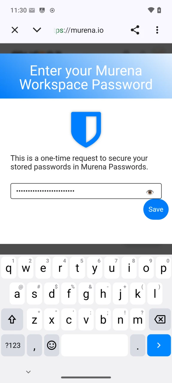 Enter your password to secure your credentials