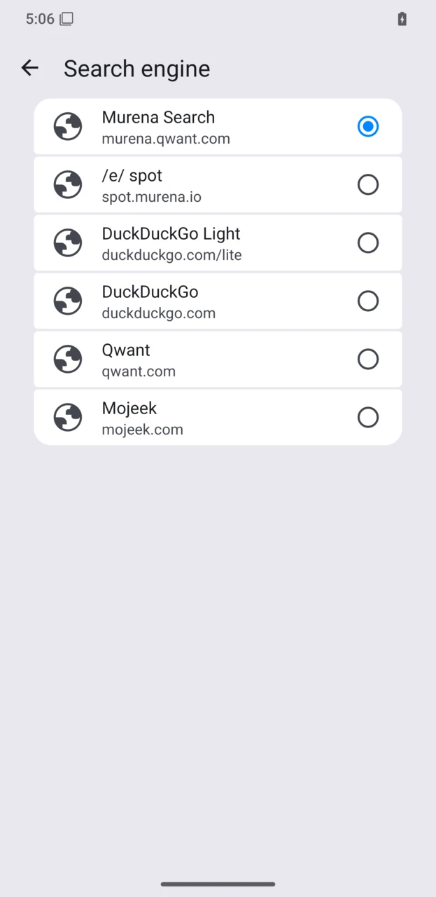 Search engine options