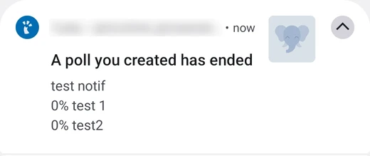 A Mastodon notification received in Tusky through the Murena push server